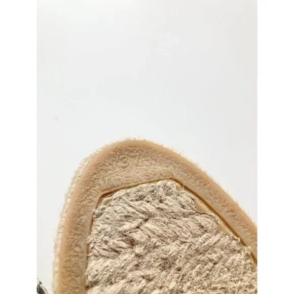 RAG & BONE Georgie Floral Canvas Leather Flat Slip On Espadrille Flats, Size 37 - Picture 13 of 14